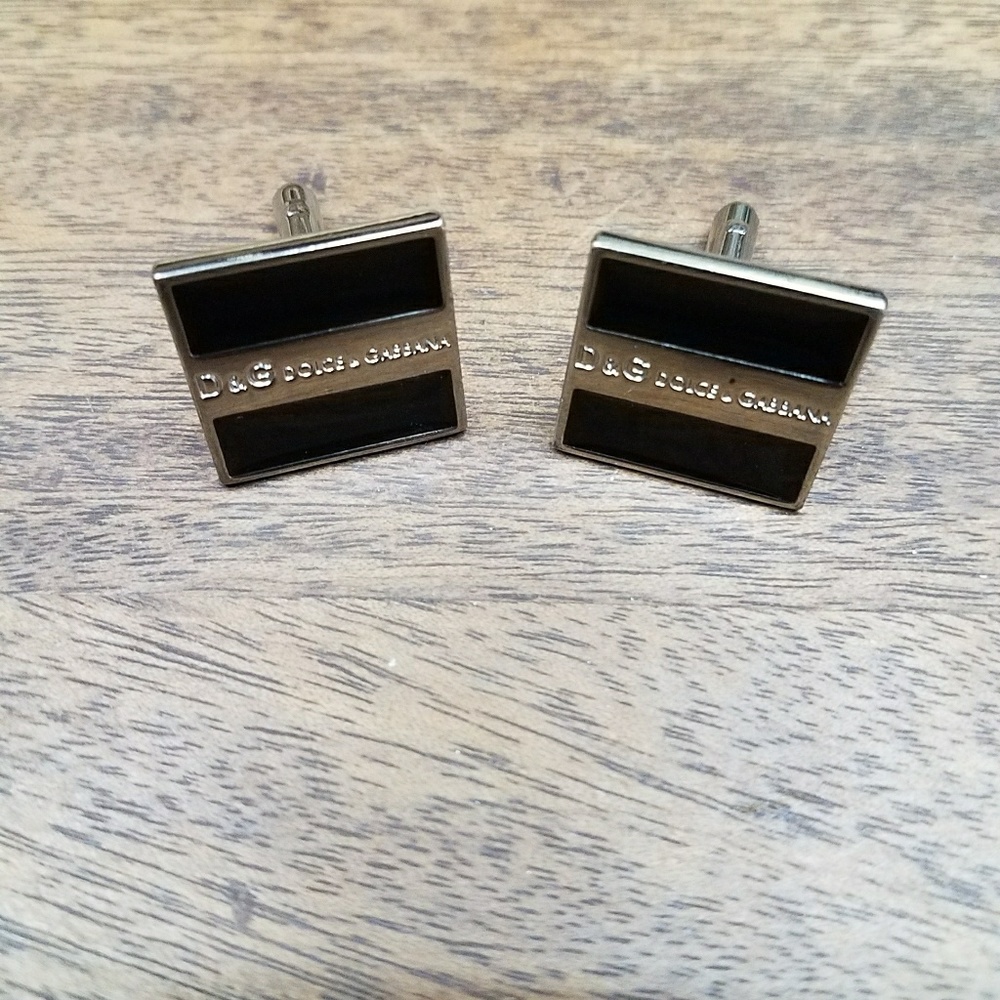 A pair  of Dolce & Gabbana logo cufflinks